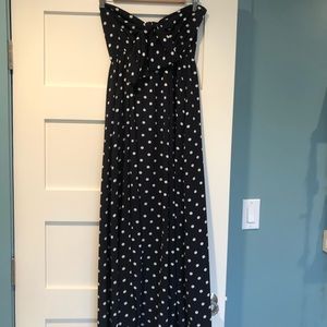 Vici Polka Dot Dress In Navy Blue and White